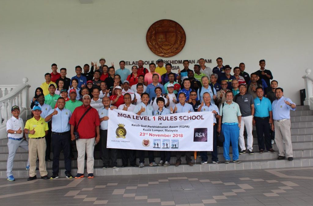 (MGA) organized a MGA/R&A Level 1 Rules School at Kelab Golf Perkhidmatan Awam (KGPA)