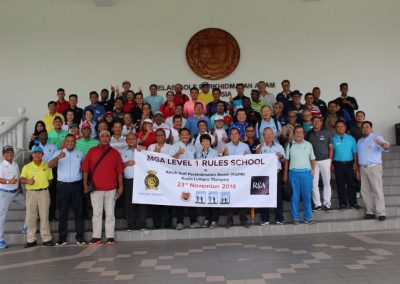 (MGA) organized a MGA/R&A Level 1 Rules School at Kelab Golf Perkhidmatan Awam (KGPA)