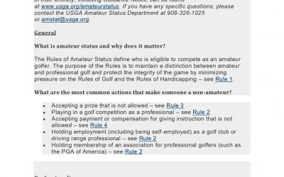 Rules of Amateur Status Q&A