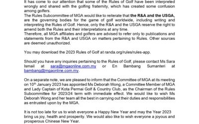 Update on 2023 Rules of Golf