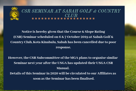 CSR Seminar At Sabah Golf And Country Club