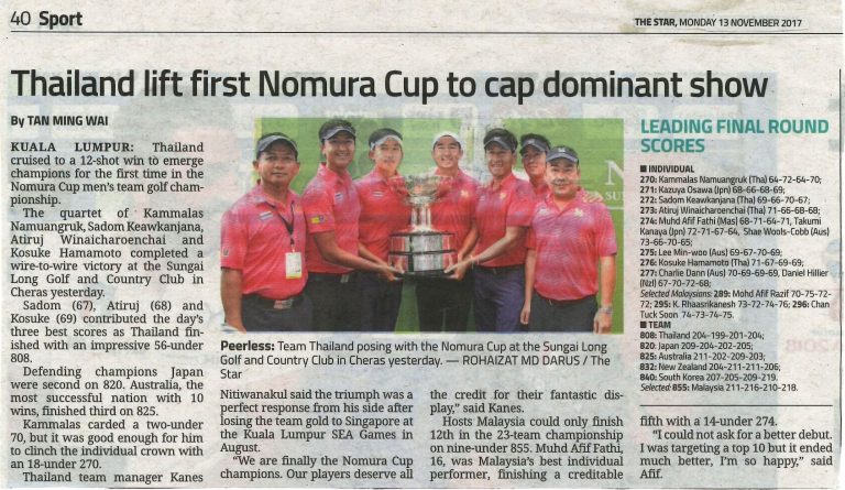 Thailand Lift First Nomura Cup To Cap Dominant Show