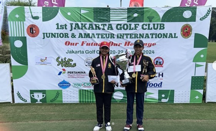 Muhammad Afham and Nurlyana Yasmin at Jakarta Golf Club