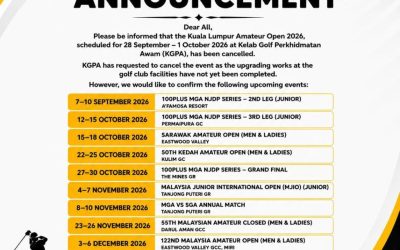 CANCELLATION OF KUALA LUMPUR AMATEUR OPEN 2026
